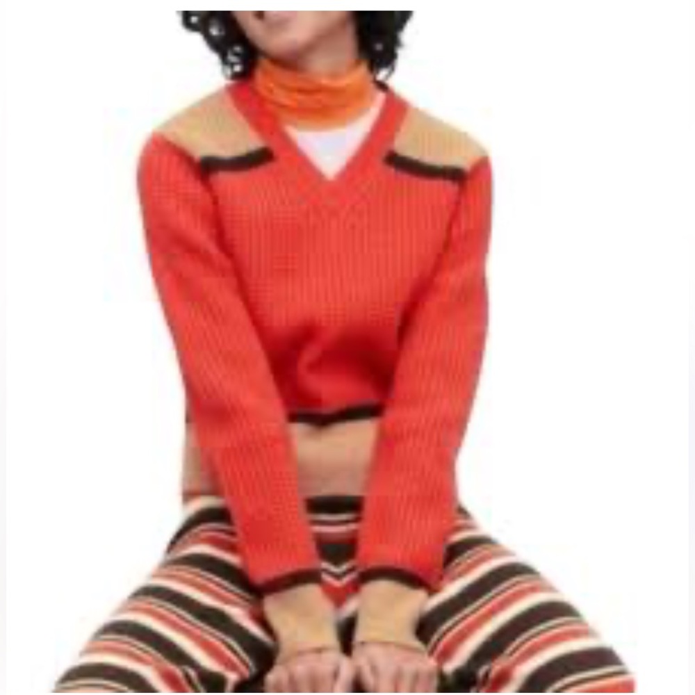 Women's UNIQLO x MARNI Collaboration Popcorn Knit V-Neck Sweater Long Sleeve-XXL